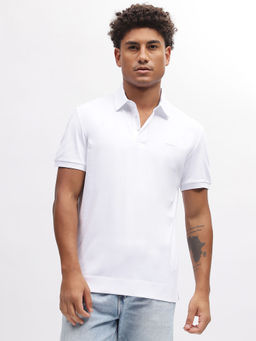 GANT - Men White Solid Polo T-Shirt
