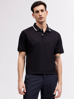 GANT - Men Black Solid Polo T-Shirt
