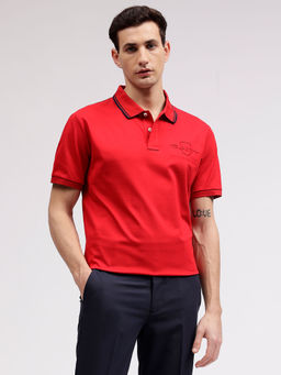 GANT - Men Red Solid Polo T-Shirt