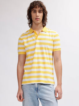 GANT - Men Yellow Striped Polo T-Shirt