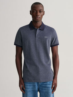GANT - Men Blue Solid Polo T-Shirt