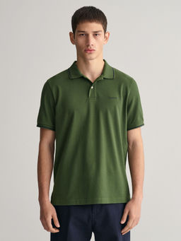GANT - Men Green Solid Polo T-Shirt