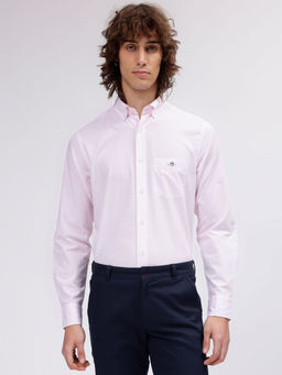 GANT - Men Pink Striped Button-down Collar Long Sleeves Shirt