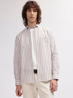 GANT - Men Striped Button Down Collar Full Sleeves Shirt