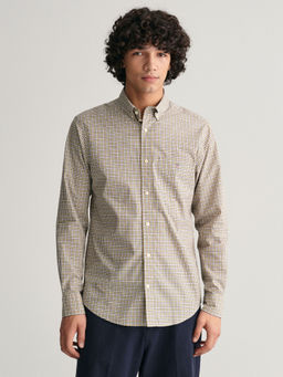 GANT - Men Yellow Checked Button Down Full Sleeves Shirt
