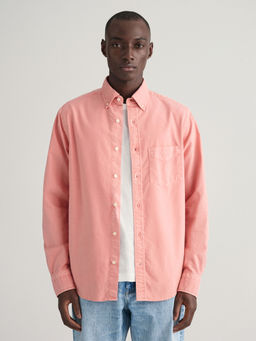 GANT - Men Pink Solid Button Down Full Sleeves Shirt