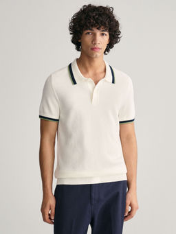 GANT - Men Off White Polo T-Shirt