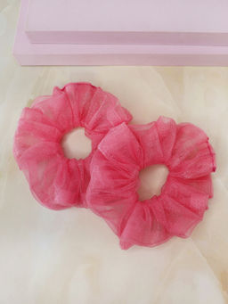 Soho Boho Studio - Pink Net Scrunchies (Pack of 2)
