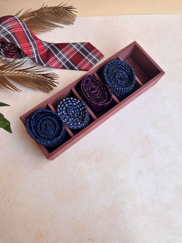 La Trove - Velvet 5 Slot Tie and Pocket Square Organizer Tray Pink