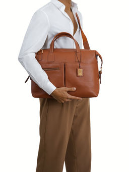 Hidesign - Akasaka 02 Unisex Briefcase Tan (L)