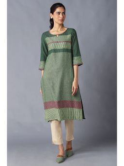 Aurelia - Green Dobby Ethnic Kurta