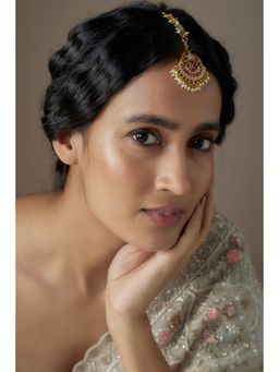 KARISA DESIGNS - White Lalita Maang Tikka