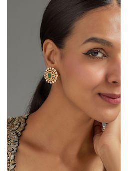 KARISA DESIGNS - Green Uphar Moissanite Earring
