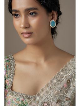 KARISA DESIGNS - Blue Phiroza Kundan Earring