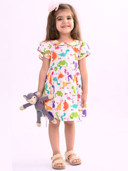 Beebay - Dinosaur Print Tulip Sleeve Dress