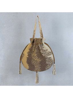 Lovetobag - Osmetic Potli Peerless Gold with Handle