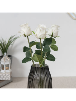HomeTown - Faux Rose Flower, White Color