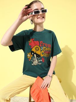 DILLINGER - Green Graphic Oversized T-Shirt
