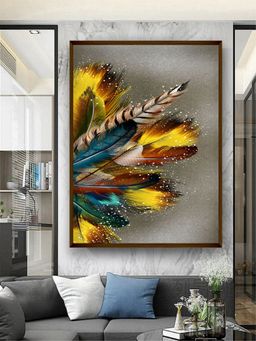 The Art House - Yellow Brown Abstract Painting Wall Art