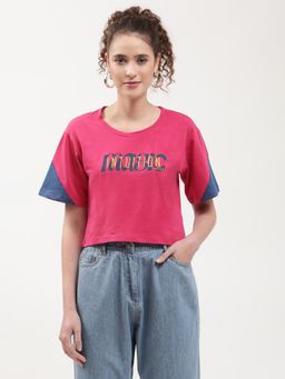 ELLE - Women Pink Printed T-Shirt