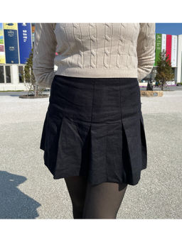 Label Tanvee - Linen Black Mini Skirt