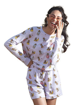 The Souled Store - Official Tom & Jerry: All About Jerry Printed Lavender Co-ord Sets (Set of 2)