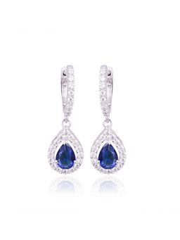 PRATA - Dahlia Pear Blue Drop Earrings