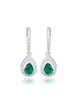 PRATA - Dahlia Pear Green Drop Earrings