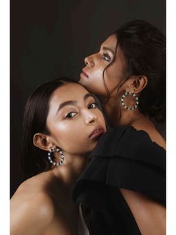 PRATA - Doblar Eternity Green Earrings