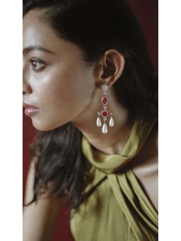PRATA - Alma Red Earrings