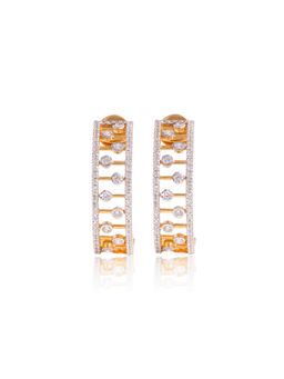 PRATA - Leve Sparkle White Hoops Earrings