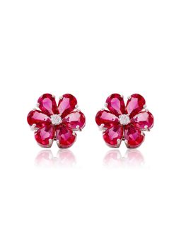 PRATA - Petal Pop Red Studs Earrings