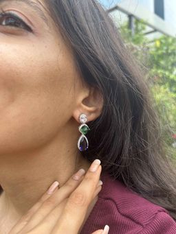 PRATA - Glint wave Spark Multicolor Earrings