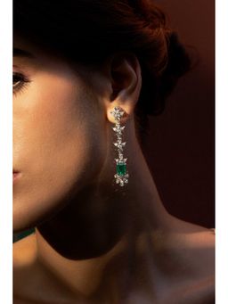 PRATA - Ravaya Danglers Green Earrings
