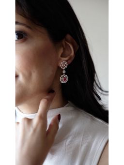 PRATA - Gulnaz Red Earrings