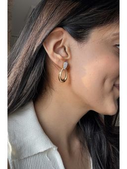 PRATA - Zorina Medium Dome White Earrings