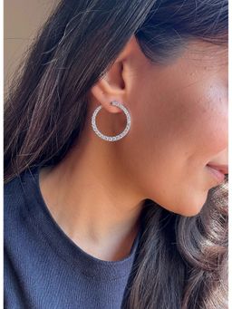 PRATA - Diamond Wrap White Hoop Earrings