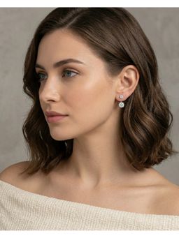 PRATA - Round Detachable Solitaire White Studs Earrings