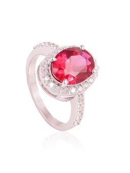 PRATA - Ida Oval Halo Red Ring
