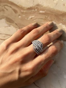 PRATA - Folha White Ring