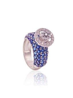PRATA - Radiant Gemstone Crown Blue Ring
