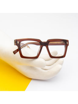 TED SMITH - Unisex Acetate Square Brown Eyeglass Frame (52)