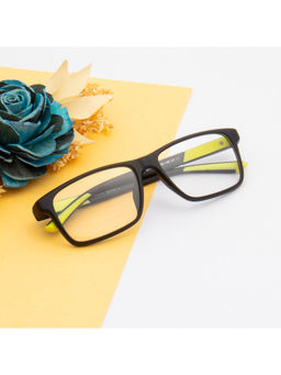 TED SMITH - Unisex Plastic Wayfarer Black Eyeglass Frame (55)