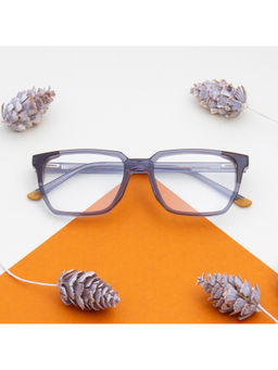 TED SMITH - Unisex Acetate Square Grey Eyeglass Frame (52)