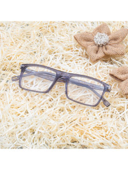 TED SMITH - Unisex Acetate Square Grey Eyeglass Frame (52)