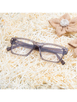 TED SMITH - Unisex Acetate Square Grey Eyeglass Frame (54)