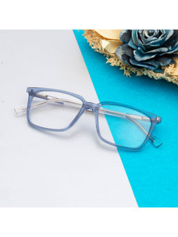 TED SMITH - Unisex Acetate Square Blue Eyeglass Frame (54)