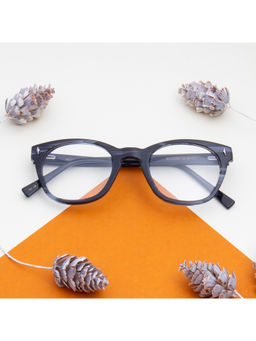 TED SMITH - Unisex Acetate Round Grey Eyeglass Frame (48)