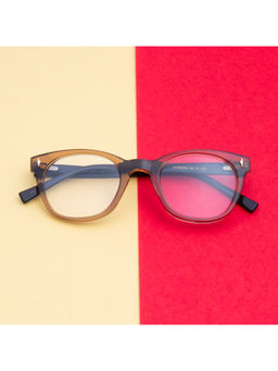 TED SMITH - Unisex Acetate Round Brown Eyeglass Frame (48)