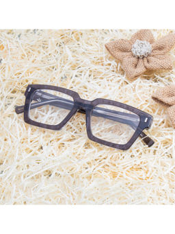 TED SMITH - Unisex Acetate Square Grey Eyeglass Frame (52)